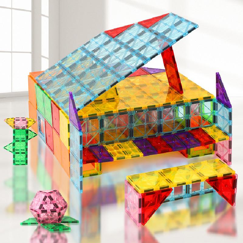 Магнитные строительные блоки STEM обучающая игрушка 2D 3D детская игрушка подарок креативность