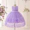 Платье принцессы для девочки на свадьбу, летнее, детское, формальное, с бантом, длинное, для школы, вечерней вечеринки, детская новогодняя одежда T6050