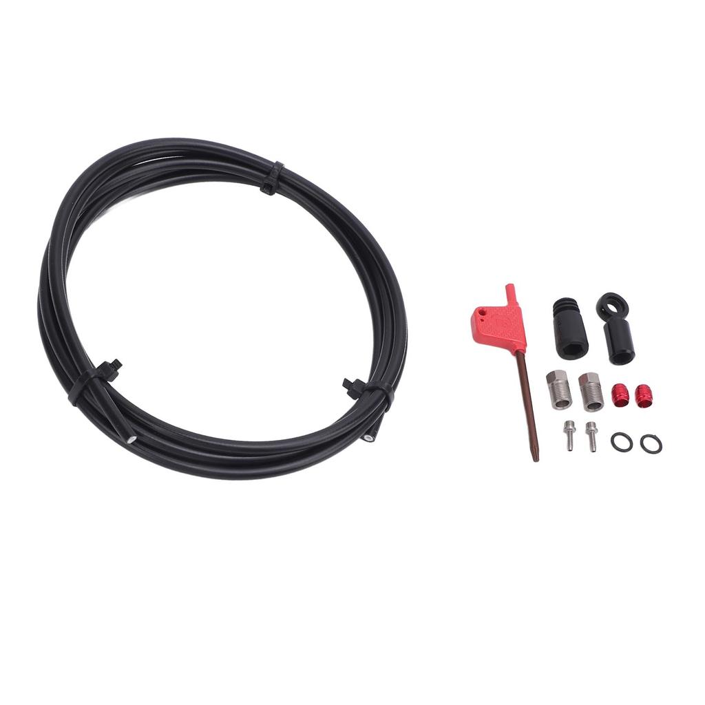 Комплект шланга гидравлического дискового тормоза 6,6 фута Резиновый металлический комплект фитингов для гидравлического дискового тормоза для HRD красный