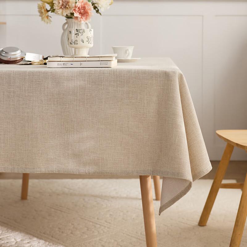 ZISIZ Cotton Linen Style Thickened Rectangular Tablecloth