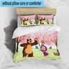 3PCS Bear In Spring 3pcs Bedding,Including 3PCS Duvet Cover And 2pcs Pillowcases Perfect for Christmas,Ideal for Bedroom, Dormitory