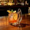 D-Cup Shaped Transparent Cocktail Glass Lead-Free Large Capacity Drinking Cup for Home Bar Holiday Gift