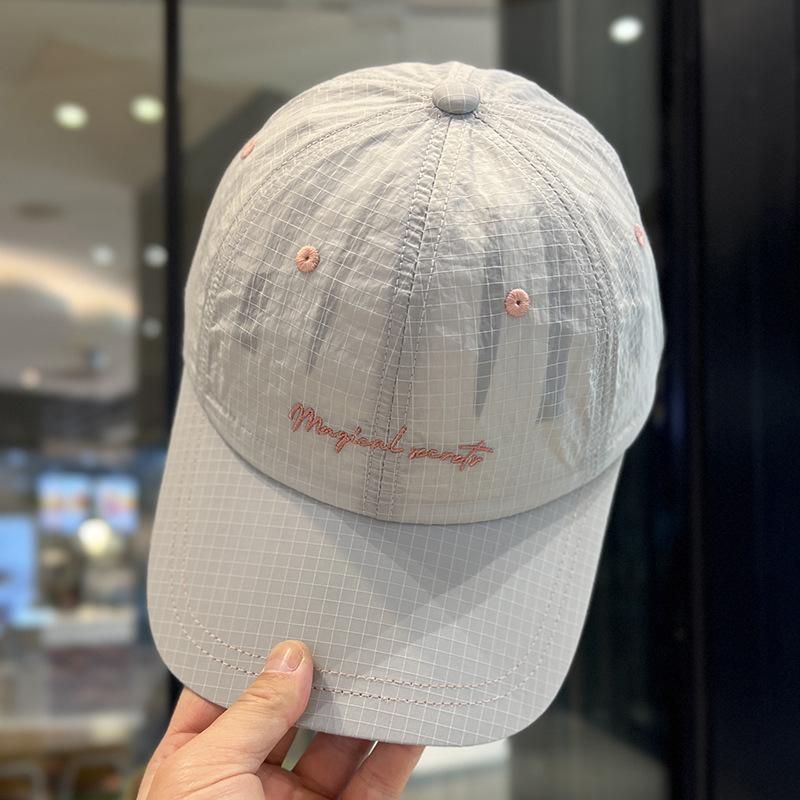 New quick-drying thin baseball cap men's and women's fashion plaid big head circumference sun hat outdoor travel cap