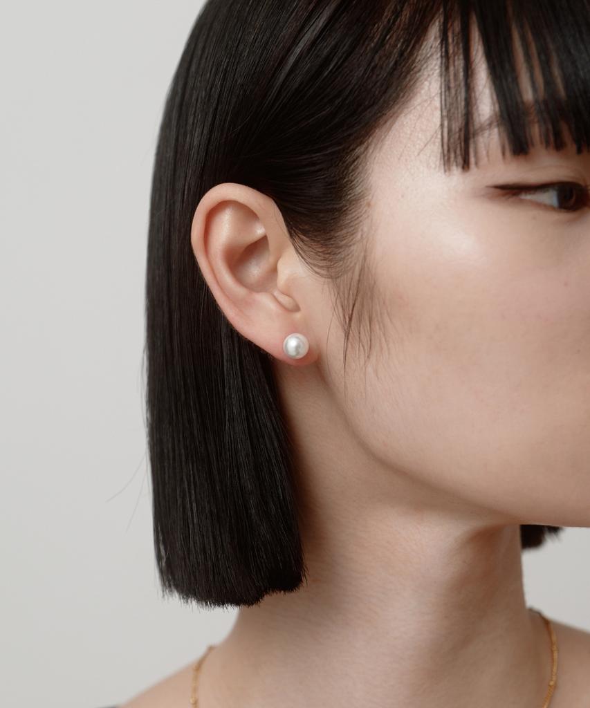 Серьга-пусета Tokyo Pearl для начинающих [Нержавеющая сталь] / Золотой