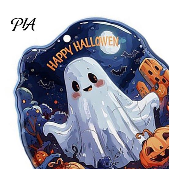 Decorative Car Rearview Mirror Pendants Halloween Ghost Keychain, Spooky Pumpkin Keyring Pendant, Holiday Themed Party Supplies Cute Heart Bag