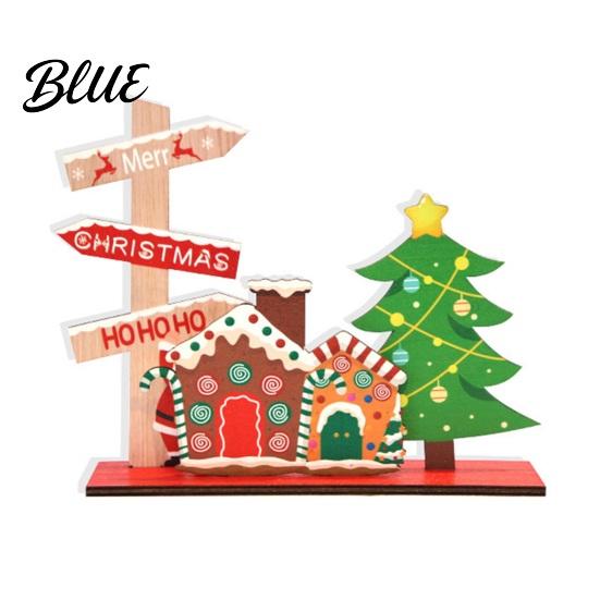 Easy Assembly Xmas Crafts Wooden Christmas Ornaments, Tabletop Decoration with Santa Claus Snowman Elk Window Display Props Designs for Home