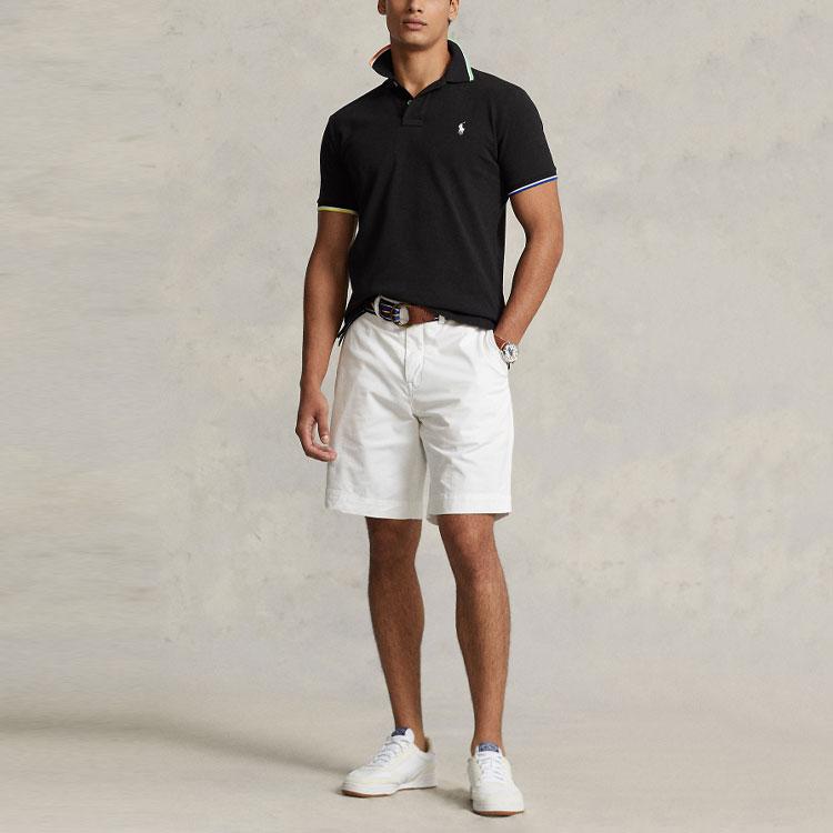 Polo Ralph Lauren SS23 Color Block Zebra Pattern Короткий рукав Поло Мужские топы Черный MNPOKNI1N822157-001