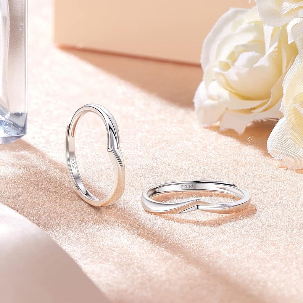 FANCIME Platinum One Size Fits Sizes Perfect for and Gift Wrapping Men's V-Shaped Ring, Most, Pt950, 14-20, Adjustable, Simple, Proposals, Engagement,