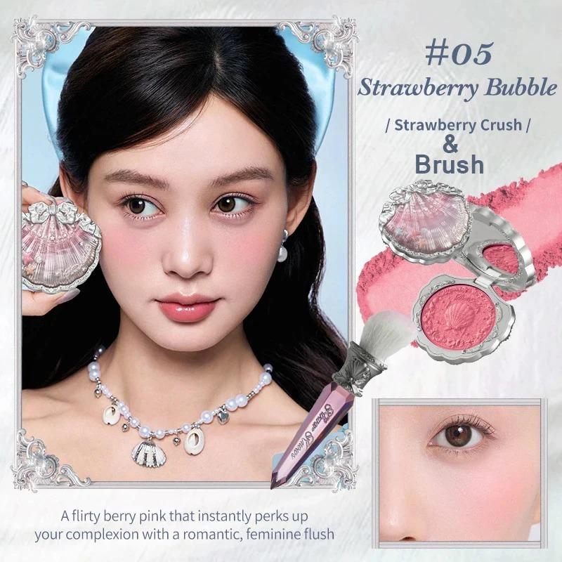 Flower Knows Swan Ballet Velvet Embossed Blush Матовый макияж Прессованные румяна Пудра Палетка Женский подарочный набор