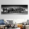 Black and White Animal Africa Elephant Family Canvas Painting Posters and Prints For Modern Living Room Wall Home Decor No Frame