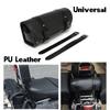 Motorcycle Tool Bag, Universal PU Leather Motorcycle Fork Bag Saddlebag with Adjustable Straps, Handlebar Bag Storage