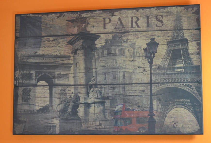 Vintage Paris Bus Painting - Retro Style