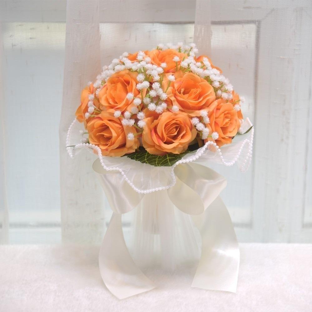 Exquisite Bridal Bouquet Baby's Breath White Rose Bouquet  Bride Accessories