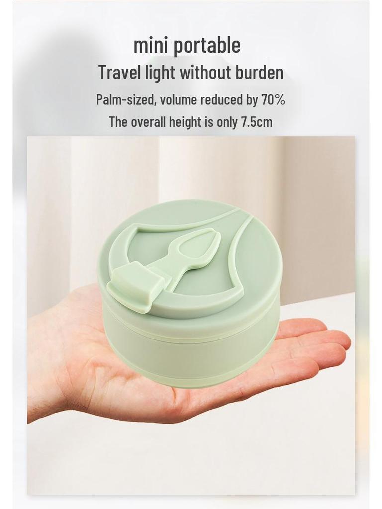 Портативный складной стакан из пищевого силикона с крышкой - Идеально подходит для путешествий, ополаскивателя для рта, зубной щетки и кофе.