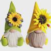 Plush Doll Sunflower Gnome Pattern Home Decor Polyester Ornamental Stuffed Doll for Couch