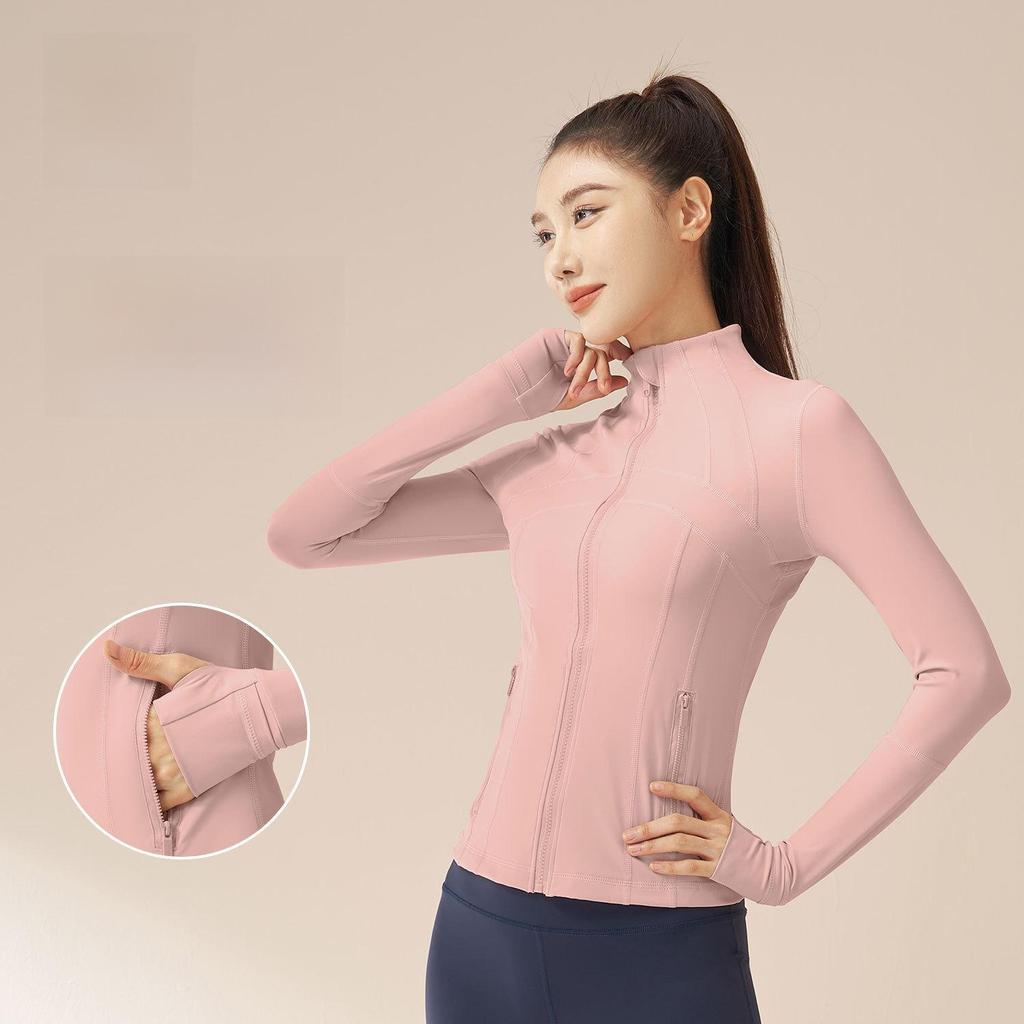 Женская облегающая куртка для йоги Juyitang телесного цвета