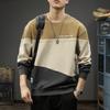 Осенне-зимний модный брендовый контрастный цветной свитер с плетением, мужской свободный большой размер, американский тяжелый ретро-повседневный бархатный топ
