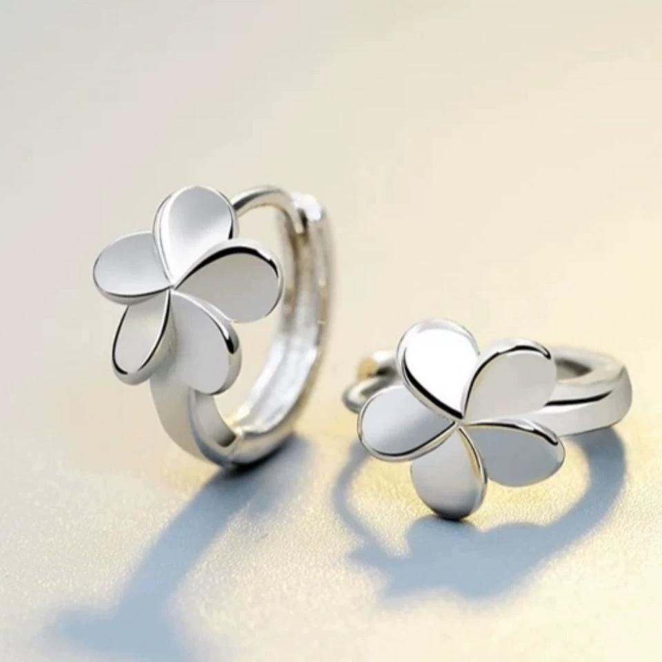 EK105 Flower 925 Sterling Silver Earrings for Women Simple and Stylish Versatile and Fresh Dangle Earrings