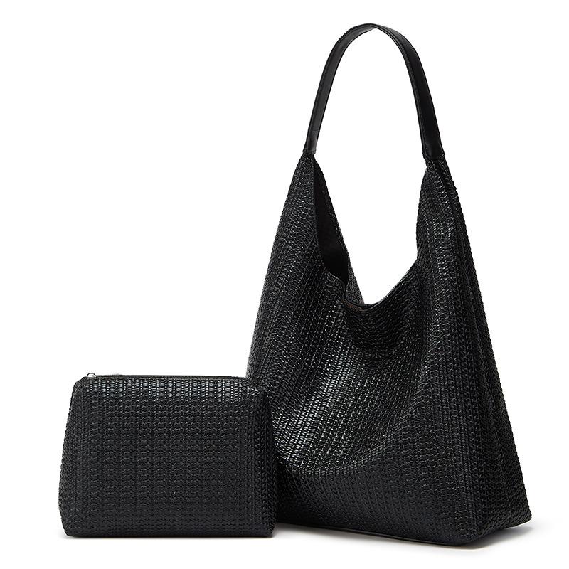 Retro Woven Bag New Trendy Versatile Tote Bag Casual Large Capacity Underarm Bun Mother Shoulder Bag