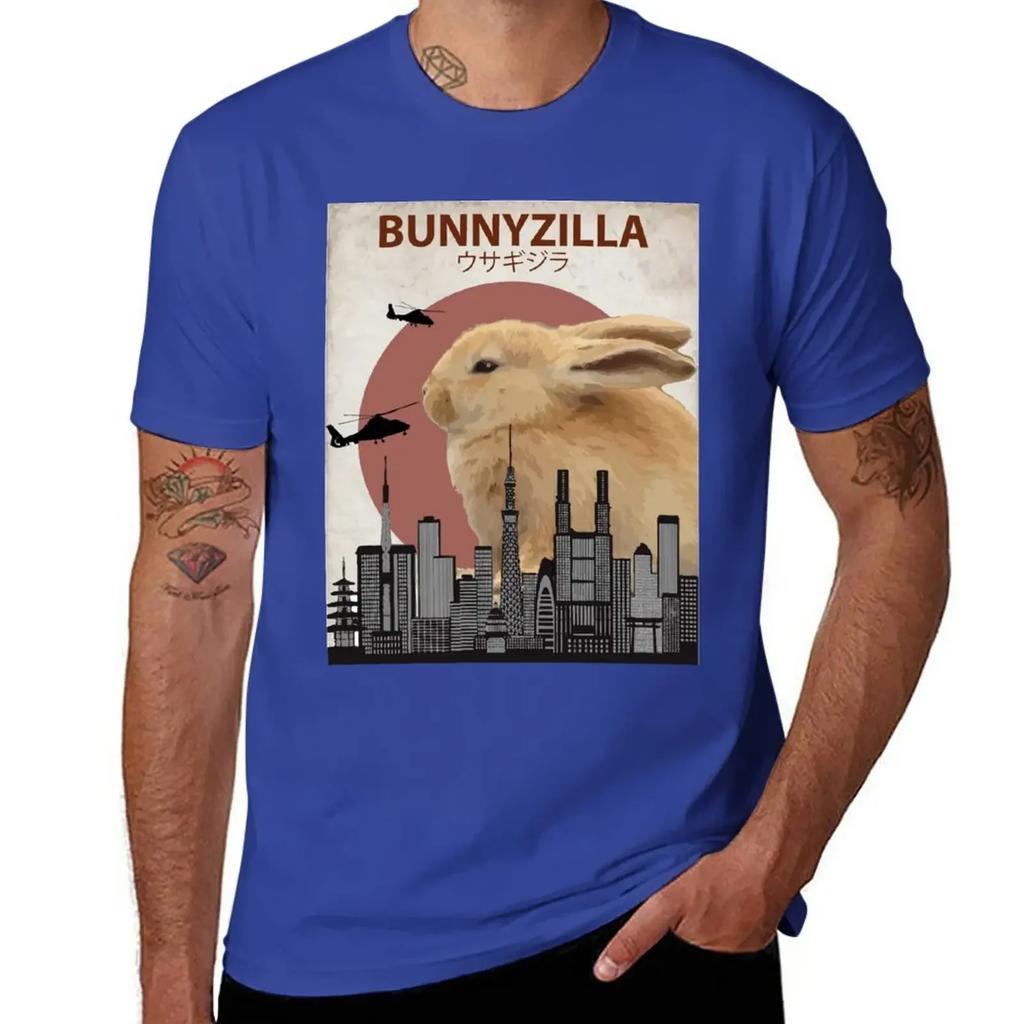 Bunnyzilla - Футболка с гигантским кроликом забавные винтажные футболки для мужчин