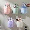 Cute Rabbit Wall Hanging Storage Rack Punch-Free Wall-Mounted Phone Remote Control Organizer Box For Bathroom Makeup