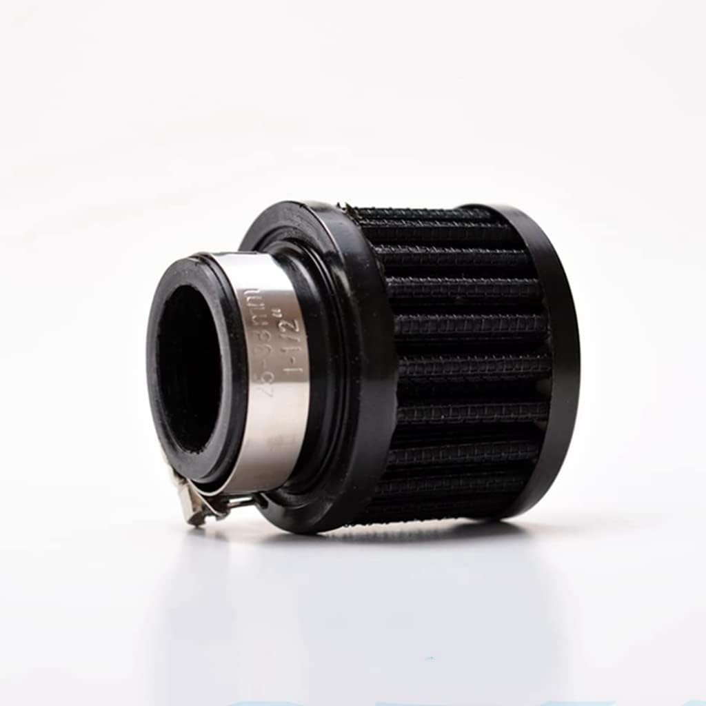 25mm Air Intake Filter 1" Inlet Dia Air Intake Cone Universal Filter Parts with Adjustable Clamp (Black)