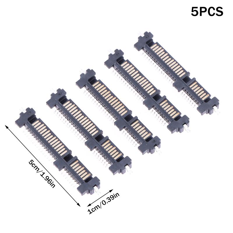 5 шт. Разъем интерфейса SATA Гнездо SSD Накопитель с твердотельным накопителем 7+15P 22-контактный Штыревой разъем Гнездо Погружная плата Патч-тип Порт разъема