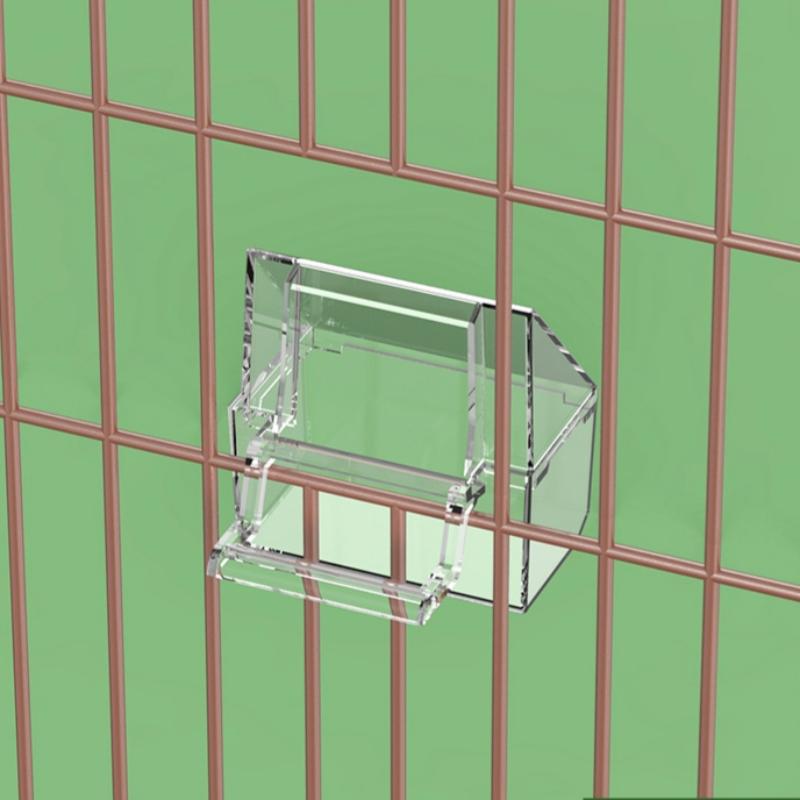 Прозрачная кормушка для попугаев, миска для птичьего корма, подвесная, съемная, со стойкой, предотвращающая рассыпание, диспенсер, контейнер для корма для попугаев