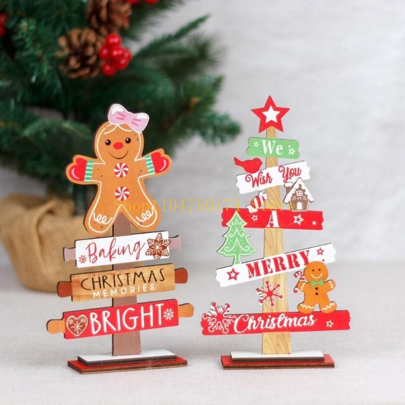 Festival Gingerbreads Man Ornament Letter Christmas Tree Tabletop Sign for Office or Home Shelves Decoration Gift top sale