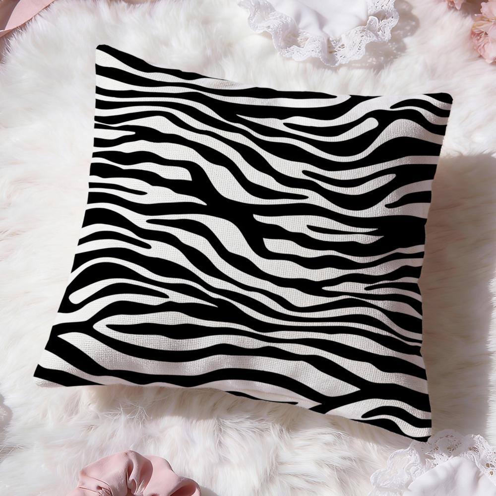 Zebra Texture Cushion Cover Premium Comfort Reversible Pillow Cove Two in One Design for Any Room Car Interior