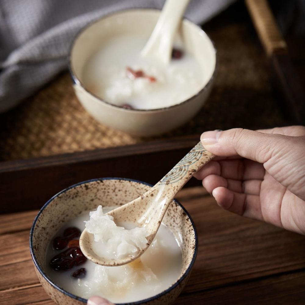 Перемешивание Взрослые Японский Стиль Еда Керамическая Обеденная Посуда Ложки Кухонная Утварь Столовые Приборы Посуда