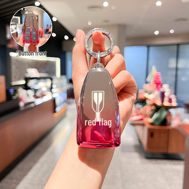 Чехол для ключа Hongqi HS5 2022: Совместим с моделями H9, H5, H7, HS7, HS9 - Роскошный унисекс автомобильный чехол и держатель для ключей