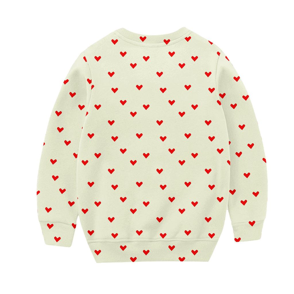 Девочки Круглый вырез Пуловеры для детей День святого Валентина Печатные топы