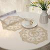 33cm Beautiful Pattern Table Mat Retro French Lace Coffee Cup Mat Embroidery Placemat Vase Table Lamp Ornament Photo Prop Napkin