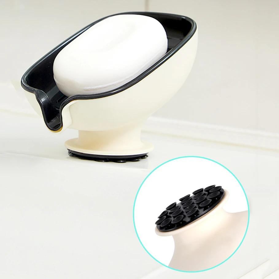 Мыльница на присоске с дренажным отверстием, без сверления, держатель для мыла, бытовой, легкая роскошь, контейнер для мыла для ванной комнаты, принадлежность для ванной комнаты