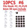 10PCS Fly Tying Fish Skull Fish Mask Head for Streamer Flies with 3D Eyes Fly Fishing Bait Fish Pike Lure Making Material