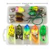 1Set Frog Soft Lure Tube Bait Plastic Fishing Lure With Fishing Hooks Topwater Ray Frog Artificial 3D Eyes