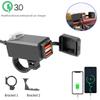 Motorcycle USB Charger QC3.0 Handlebar Fast Charging Waterproof 12V Socket Adapter With With ON/Off Switch For Phone Navigation