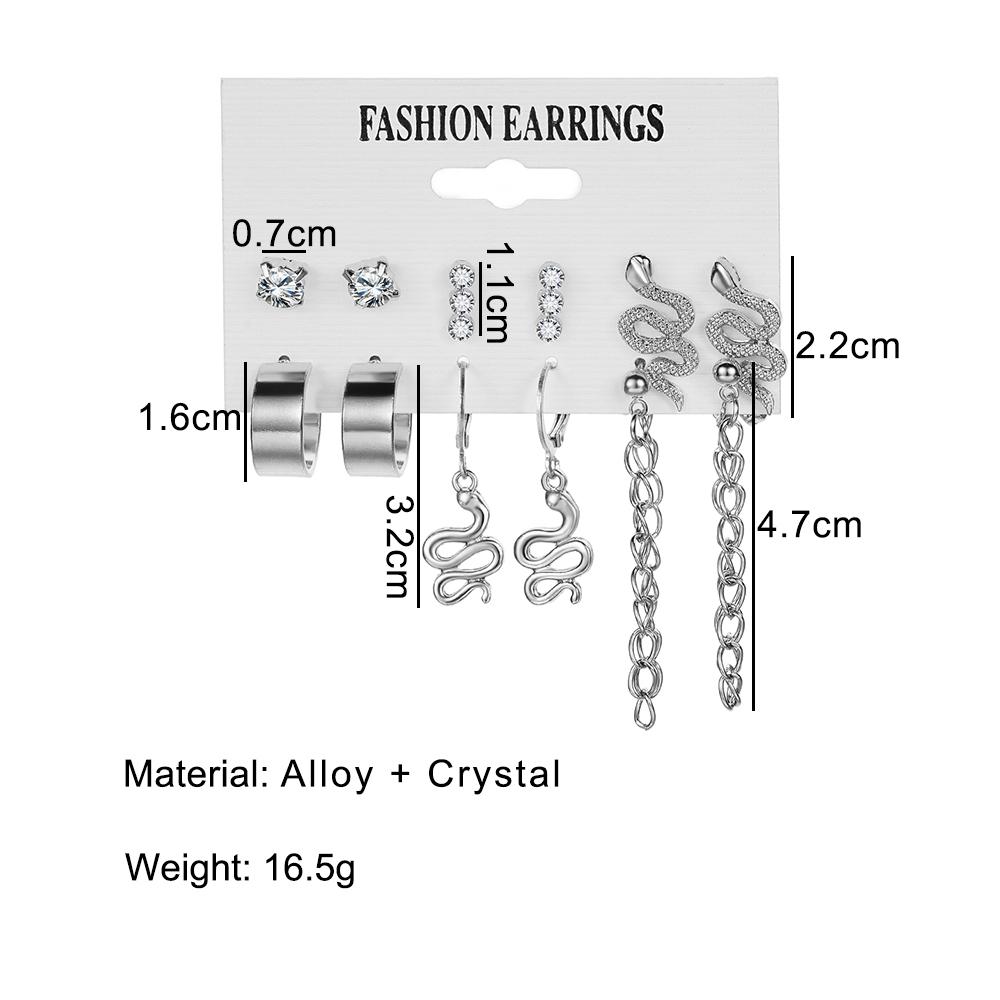 Simple Basic Alloy Earrings Set Creative Retro Card Earrings Earrings Set