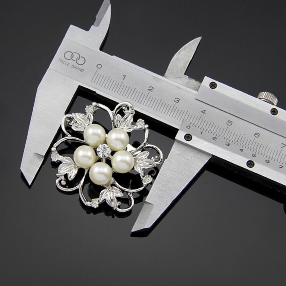 Fashion Alloy Crystal Pearl Bead Inlay Brooch