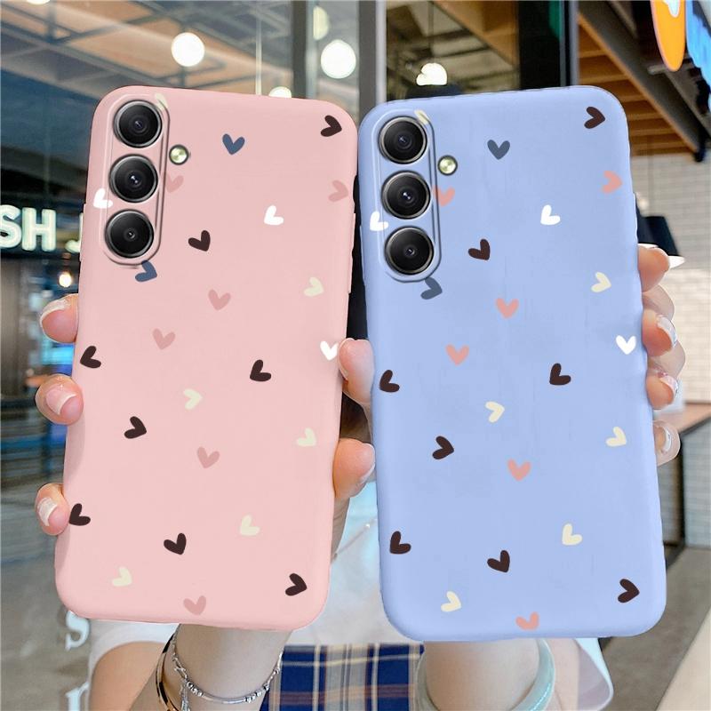 Мягкий силиконовый чехол с рисунком в виде сердца для Samsung A55 M35 S24 Xiaomi Redmi Note 13 Pro 13C iPhone Huawei Honor Realme Camera Защитный противоударный чехол