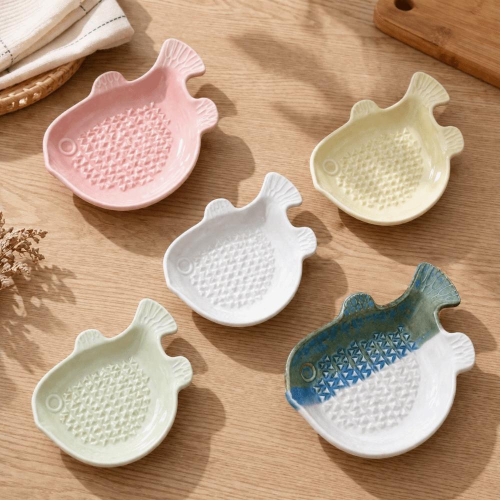 Fish Hand Garlic Ginger Masher Ceramic Seasoning Dipping Dish Garlic Ginger Grater  Restaurants