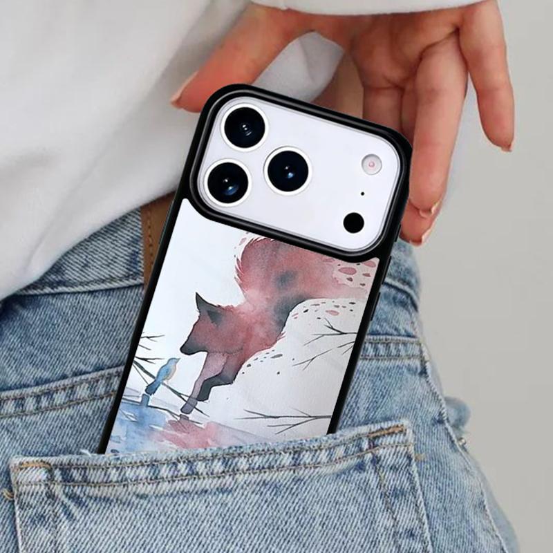 Милый Животный Лис Мягкий Чехол для Телефона для iPhone 16e 15 14 13 12 17 Pro Max Plus Air 17pro Чехол Coque