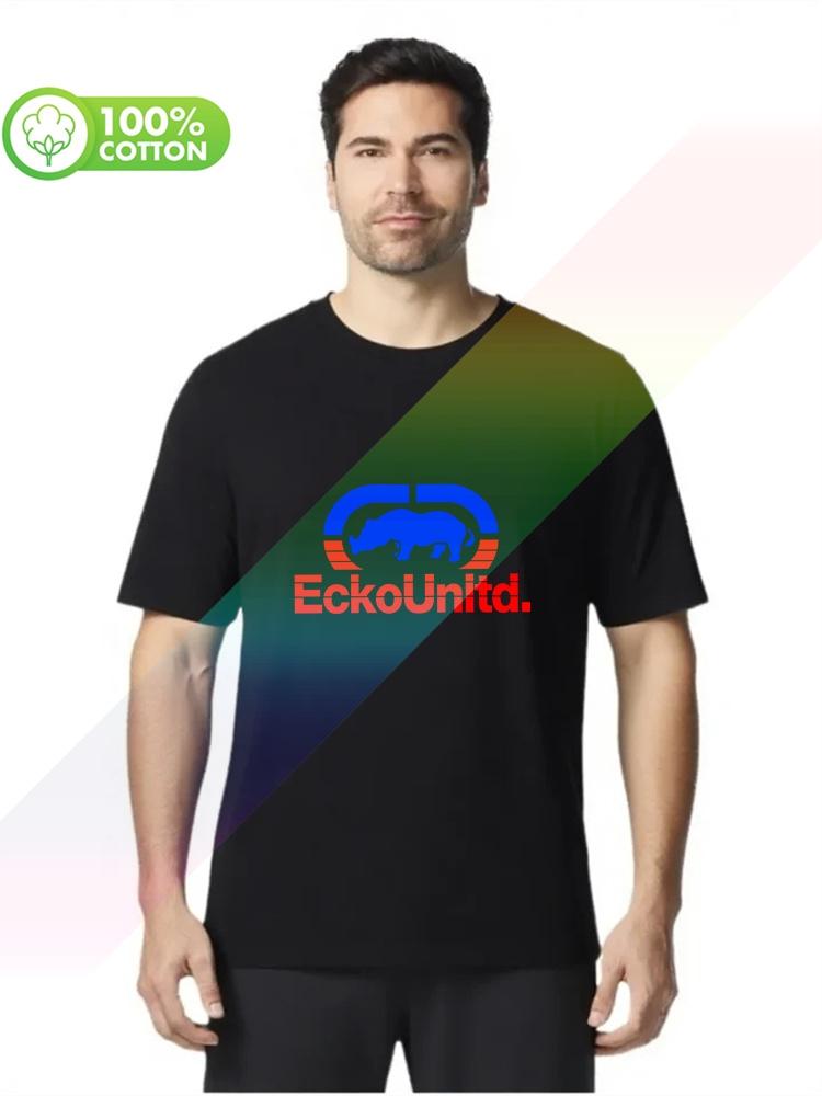 100% хлопок круглый вырез тяжелый вес Унисекс футболка EckoUnltd Футболка с одним вырезом с коротким рукавом Модный бренд S3XL Топы Футболки