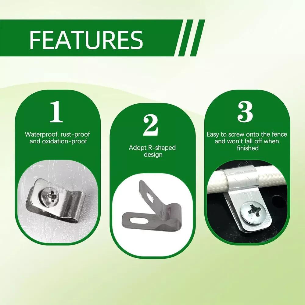 100x зажим для проволочной сетки, крепежный винт из оцинкованной стали, панель из сварной сетки