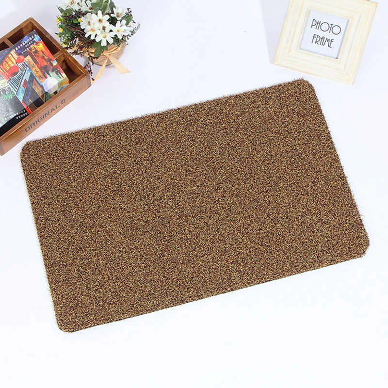 Shoes Clean Door Mat Anti-Slip Floor Carpet Rug 40x60cm Polyester Fiber Black Coffee TPR Rubber Non Slip Doormat Home Decoration