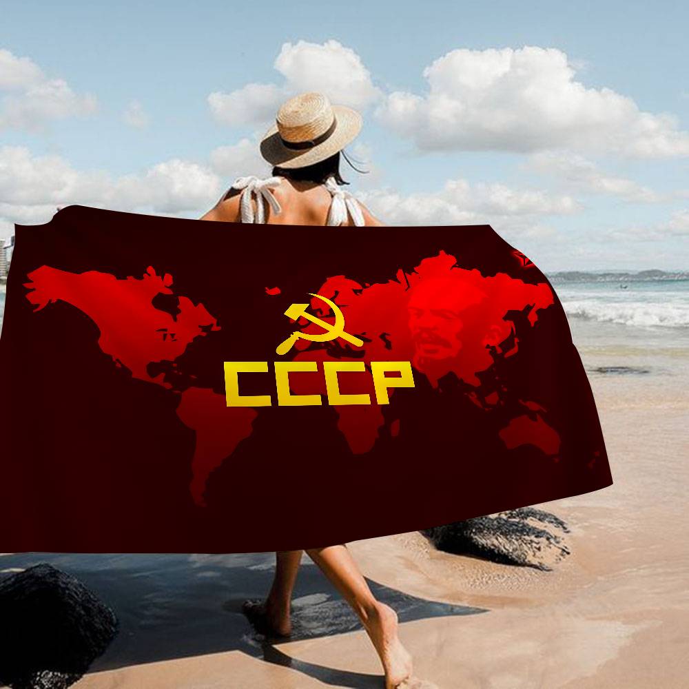 СССР Советский Микрофибра Печатный Пляжное полотенце Альпинизм Йога Пляж Плавание Бег Впитывающее Мягкое полотенце