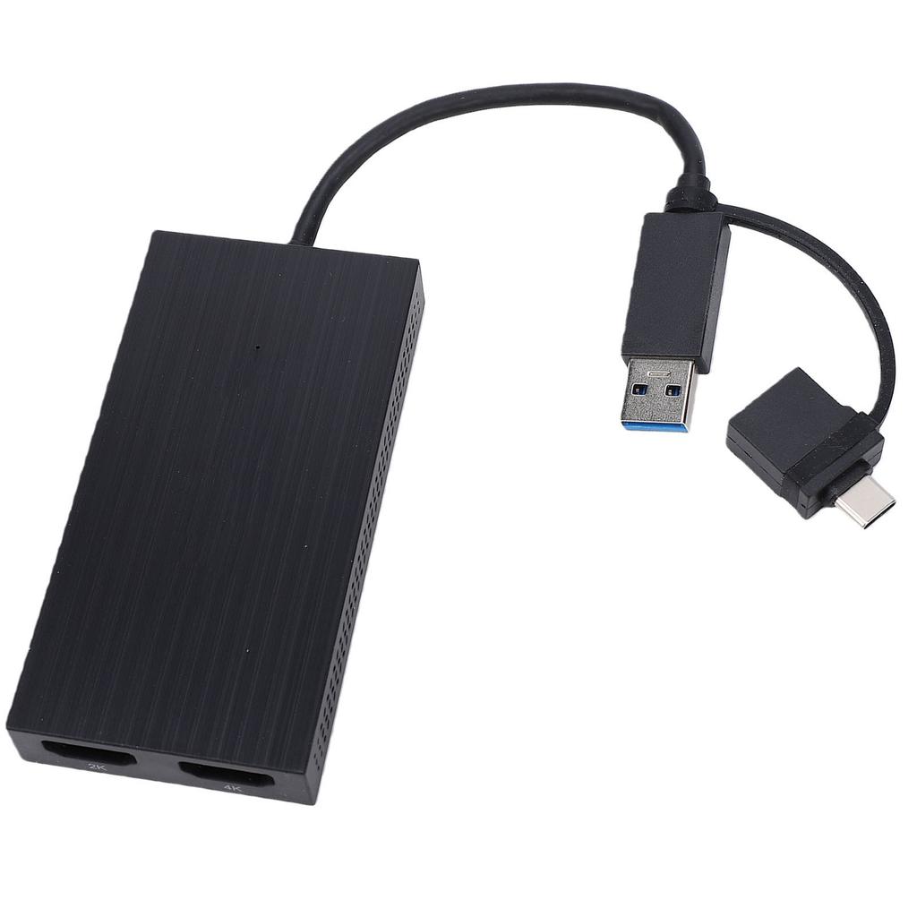 USB 3.0 или USB C на двойной HD-разветвитель 2-в-1 USB-адаптер вывода HD Поддержка 4K 2K Расширенный дисплей для ПК Ноутбука