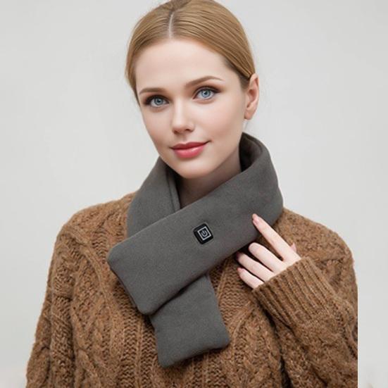 Heated Scarf Waterproof Fabric Fast Heating Electric Heated Scarf Rechargeable 3 Temp Settings Winter Scarf