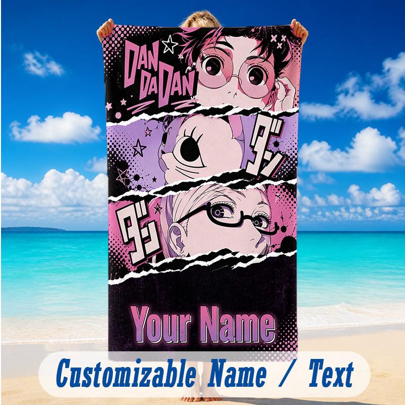 Beach Towel Custom Name Text, Quick Dry Large Towel For Beach HomeDandadan